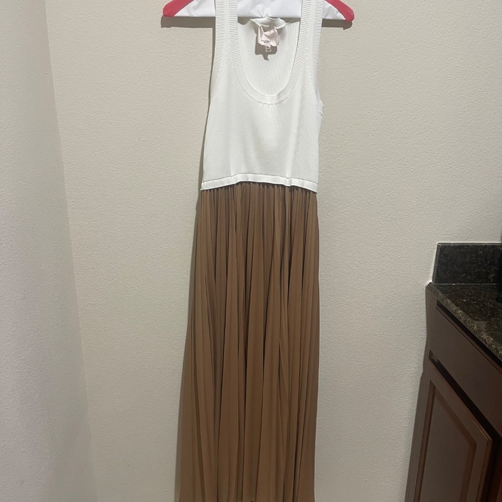 Cinq à Sept Parma White & Tan Casual Dress – Women’s Size M (Retails $495) - Picture 12 of 14